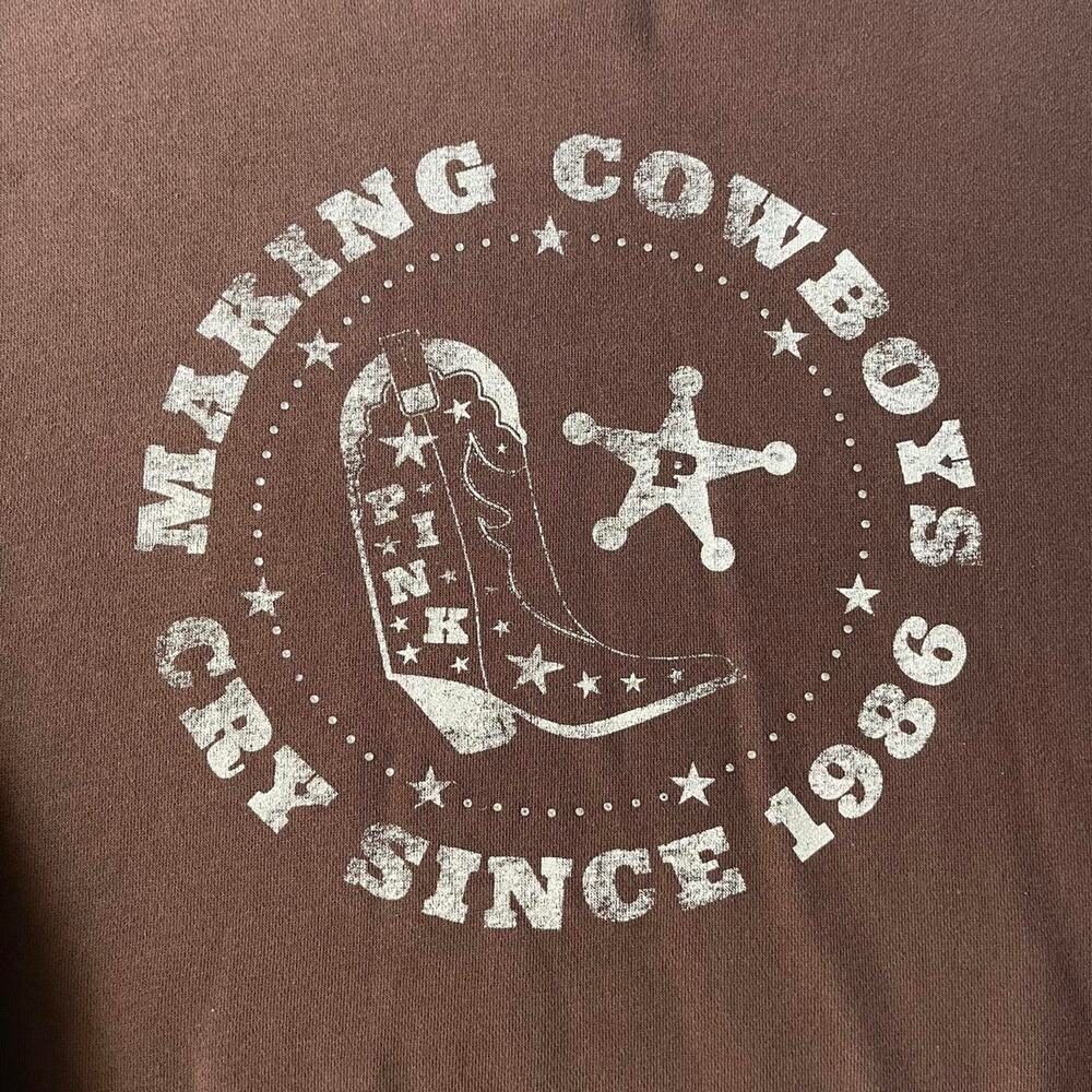 Western cowboy rhinestone graphic crewneck